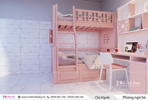 Thiết kế phòng ngủ bé gái hiện đại